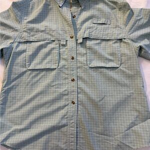 L.L. Bean Women’s Performance Fishing Shirt L Vented Mesh Outdoor Sage